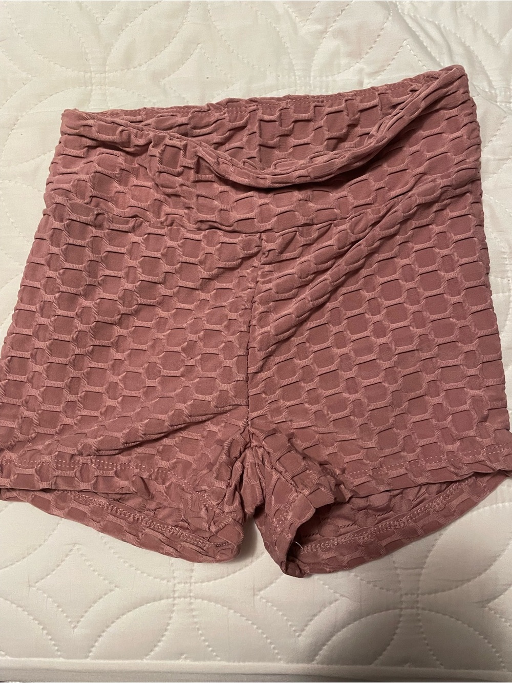 eye candy Rose Textured High-Waist Bike Shorts